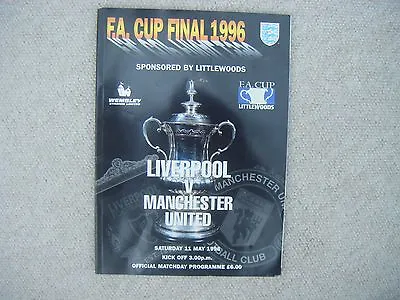 1996 FA Cup Final Programme - Man Utd V Liverpool • £30