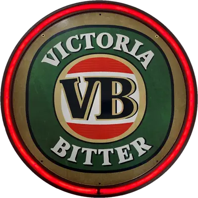 LARGE VB Victoria Bitter Beer Wall Light Sign RED Neon Garage Man Cave Bar Gift • $351.96