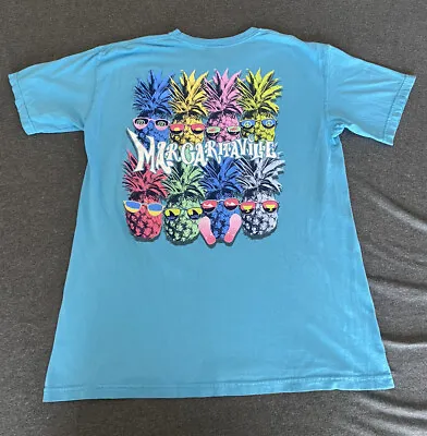 MARGARITAVILLE Pineapple Pocket T-SHIRT Men’s Medium Blue Jimmy Buffett Tee • $12.99