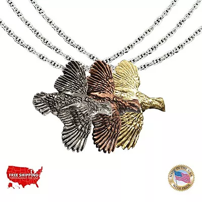 Creative Pewter Designs Bobwhite Quail Flying Right Bird Necklace B032PEN • $19.99