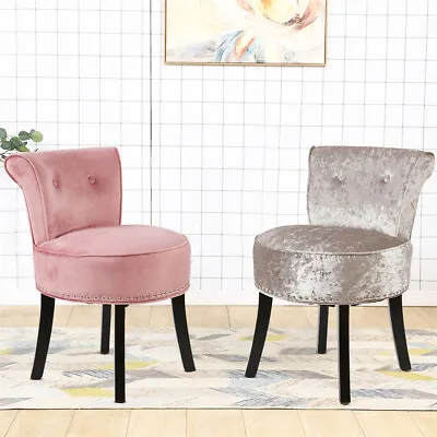 $103.95 • Buy Soft Velvet Vanity Stool Backrest Stool Dressing Dining Table Chair 70cm Height
