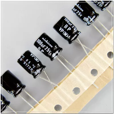 20Pcs Nichicon VP-BP Series 100uF/25V Non-polar Electrolytic Capacitor 8X11.5mm • $3.50