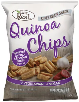 Quinoa Chips With Sundried Tomato & Roasted Garlic 30g (Eat Real) • £4.73