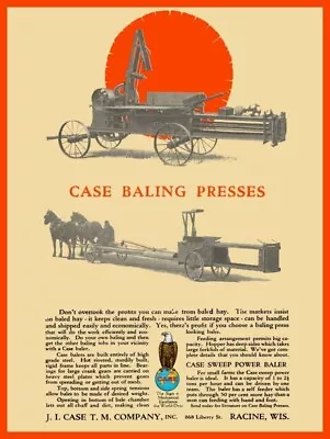 1917 J.I. Case Baling Press - Racine WI NEW METAL SIGN: 9x12  Free Shipping • $19.88