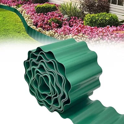 Garden Lawn Edging Green Plastic Border Outdoor Plant Flower Bed Tidy 12CM X 6M • £19.90