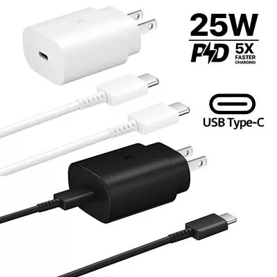 For Samsung Galaxy S23 FE S23 S22 Ultra 25W Super Fast Wall Charger Type-C Cable • $14.98