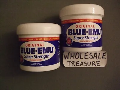 $49.99 • Buy (2) LARGE VALUE SIZE (12 Oz) BLUE-EMU Super Strength Cream Ex.09/23+ W/FREE SHIP