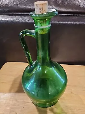 Vintage Green Glass Wine Bottle Jug Style Bottle WINE WORLD 1976 • $32.90