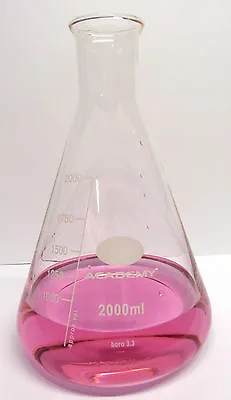 £24.50 • Buy 2l 2000ml Borosilicate Glass Conical Flask C/w Stopper To Fit
