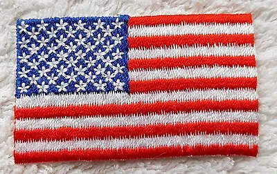 UNITED STATES OF AMERICA FLAG PATCH Embroidered Badge 3.8cm X 6cm Old Glory USA • £1.49