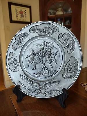 Vintage Pewter Colonial Plate Declaration Of Independence Hudson Pewter 1973 • $29.99