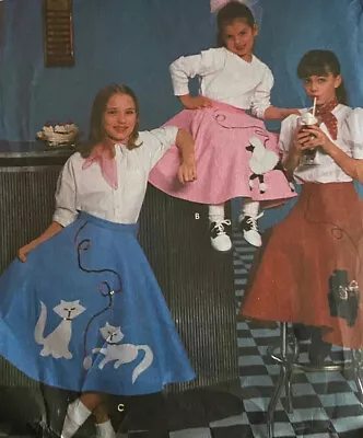 Simplicity 7210 Poodle Skirt Costume Pattern NN 8 10 12 14 Girls 1950s Vtg 50s • $11.99