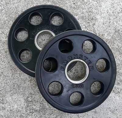 $14.90 • Buy 2.5kg Rubber Coated Olympic Weight Weights Plates (PAIR)