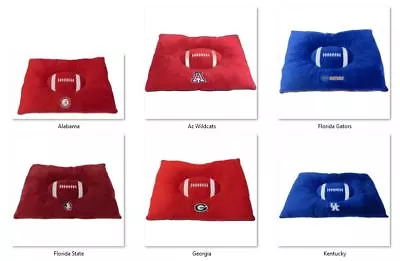 NCAA Embroidered Pet Pillow Bed 30 X20 X4 By Pets First Inc -Select- Team Below • $40.99