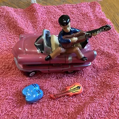 Elvis Pink Cadillac Trinket Box With Charms INSIDE. Blue Suede Shoes And Guitar • $27.90