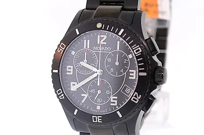 Men's Movado 0606066 Junior Sport Chronograph Black PVD Stainless Watch • $415.20