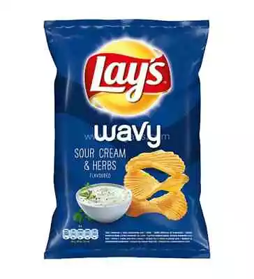 3 X Lays Wavy Sour Cream 120g (3x120g) Chips • £11.99