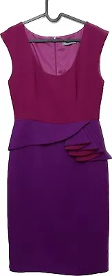 Michaela Louisa Dress Pink Purple Shift Peplum Formal Occasion Size 12 • £20