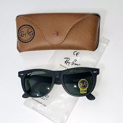 Ray-Ban Wayfarer Mate Black And Green Lenses RB2140 901 54mm • $75