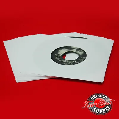(100) 7  Record Sleeves 45rpm White Paper 20# Acid Free ARCHIVAL • $18.25