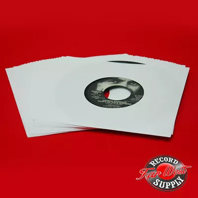 (50) 7  Record Sleeves 45rpm White Paper 20# Acid Free ARCHIVAL • $13