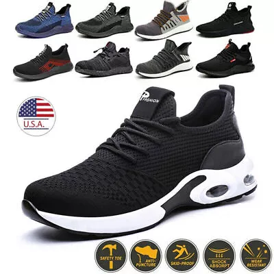 Indestructible Safety Work Shoes Steel Toe Breathable Work Boots Mens Sneakers * • $33.99