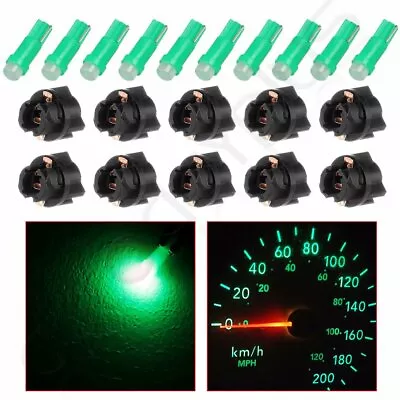 10X T5 Green Twist Socket Instrument Panel Cluster Dash Led Lights Bulbs 73 74 • $8.87