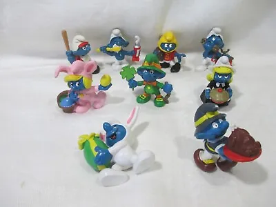 Vintage Smurfs Figures Lot Of 9 1980 & 1982 By Peyo Schleich • $19.99