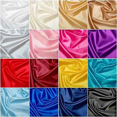 £1.90 • Buy Plain Coloured Habotai Silk Lining Fabric 100% Polyester 145cm Wide FREE P&P