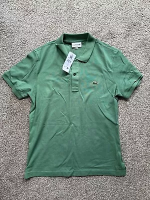 Men's Medium Polo Ralph Lauren Green Polo Neck T Shirt Free Postage • £19.95