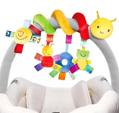 Baby Activity Spiral Stroller Car Seat Travel Lathe Hanging Toys Rattles Toy • £8.97