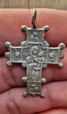 MEDIEVAL SILVER CROSS PENDANT  4.22g  41 X 28mm • £80