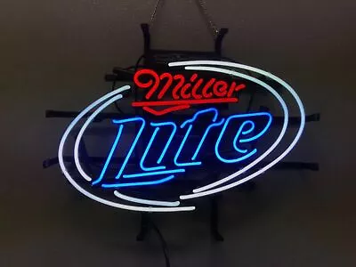 Neon Light Sign Lamp For Miller Lite Beer 17 X14  Wall Decor Bar Open Display • $120.98
