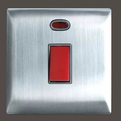 MK Superswitch SW311 BSS 45 A Double Pole Cooker Oven Switch Neon Brushed Steel • £5.99