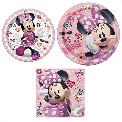 Bundle Minnie Mouse Lunch Napkins Large & Small Plates Birthday Party For 8 NEW • $9.99