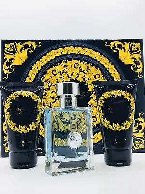 Versace Pour Homme Men 3pc Set Cologne Spray 1.7 Oz After Shave Balm Shower Gel • $62.95