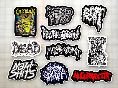 Grindcore Vinyl Sticker Lot (10 Stickers) SET 6 Grind Gore Porno Death Metal Gut • $12.99