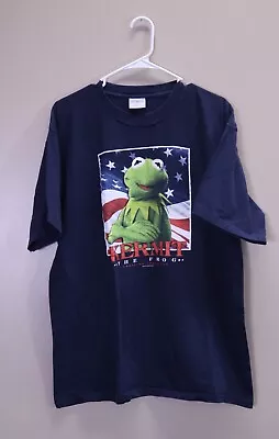Vintage 2002 Kermit The Frog American Collection USA Flag Shirt Tagged XL  • $29.99