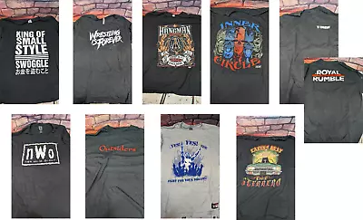 9 Shirt Lot Wrestling Shirts  MEN'S XL NWO EDDIE JERICHO WWE OUTSIDERS HANGMAN • $15