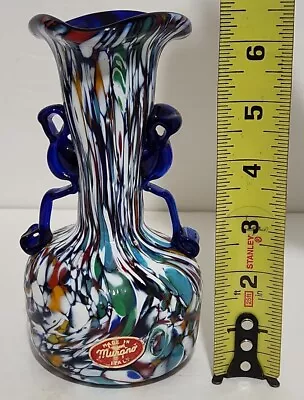 Fratelli Toso End Of Day Murano Glass Double Handle Urn Vase 6 1/2 H • $359.99