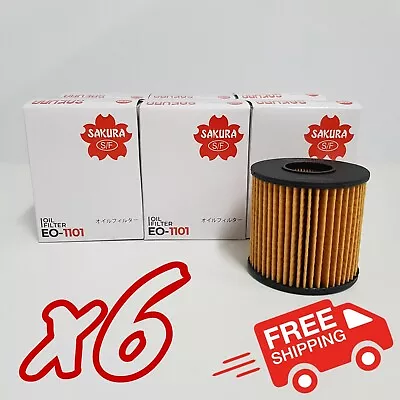 6x Pack Of Sakura EO-1101 Oil Filters - Equivalent Of Ryco R2648P • $73