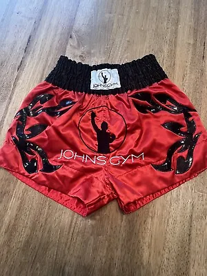 Satin Muay Thai Shorts Red And Black Size Medium • $17