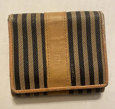 Ladies Vintage Fendi  Monogram Leather Brown Wallet • $100