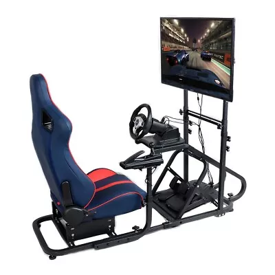 Racing Seat Gaming Chair Simulator Cockpit Steering Wheel Fits Logitech W/Stand  • $365.99