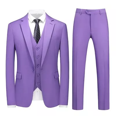 Mens ( Blazer+Vest+Pants) Formal Office Business Suit 3piece Wedding Dress Suit • $134.84