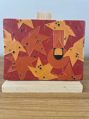 Motawi Tileworks Cardinal Bird Art Pottery Tile Charley Harper Fall Leaves 6X8 • $199.99