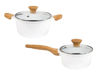 £29.99 • Buy Cast Iron Casserole Pot Stew Dish & Lid White -  24cm , 20cm , 16cm