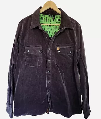 Hippytree Black Corduroy Long Sleeve Shirt With Snap Buttons - Size Medium • $28.95