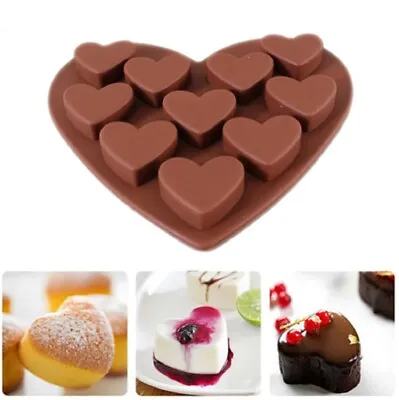 Love Heart Shaped Silicone Chocolate Mould Ice Jelly Candy Cake Valentine Mold • £2.50