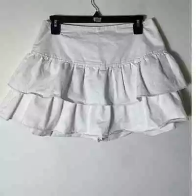 Day+Moon White Tiered Ruffle Mini Skort Sz M • $8.10